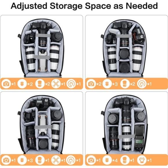 Camera Backpack,DSLR/SLR/Mirrorless Photography Camera Bag 15-16 inch Waterproof - Picture 3 of 7